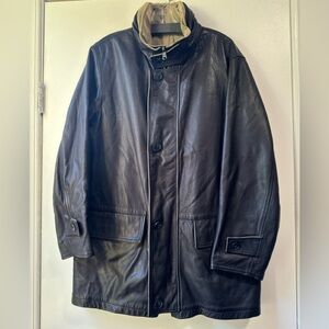 Noi Firenze Leather Loro Piana Storm System Reversible Coat Men’s Made in Italy
